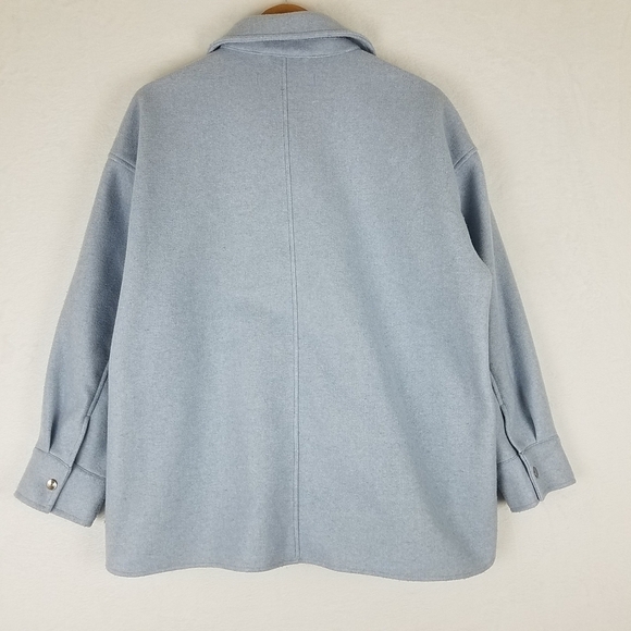 Zara Soft Overshirt Baby Blue Size XL - Picture 3 of 11